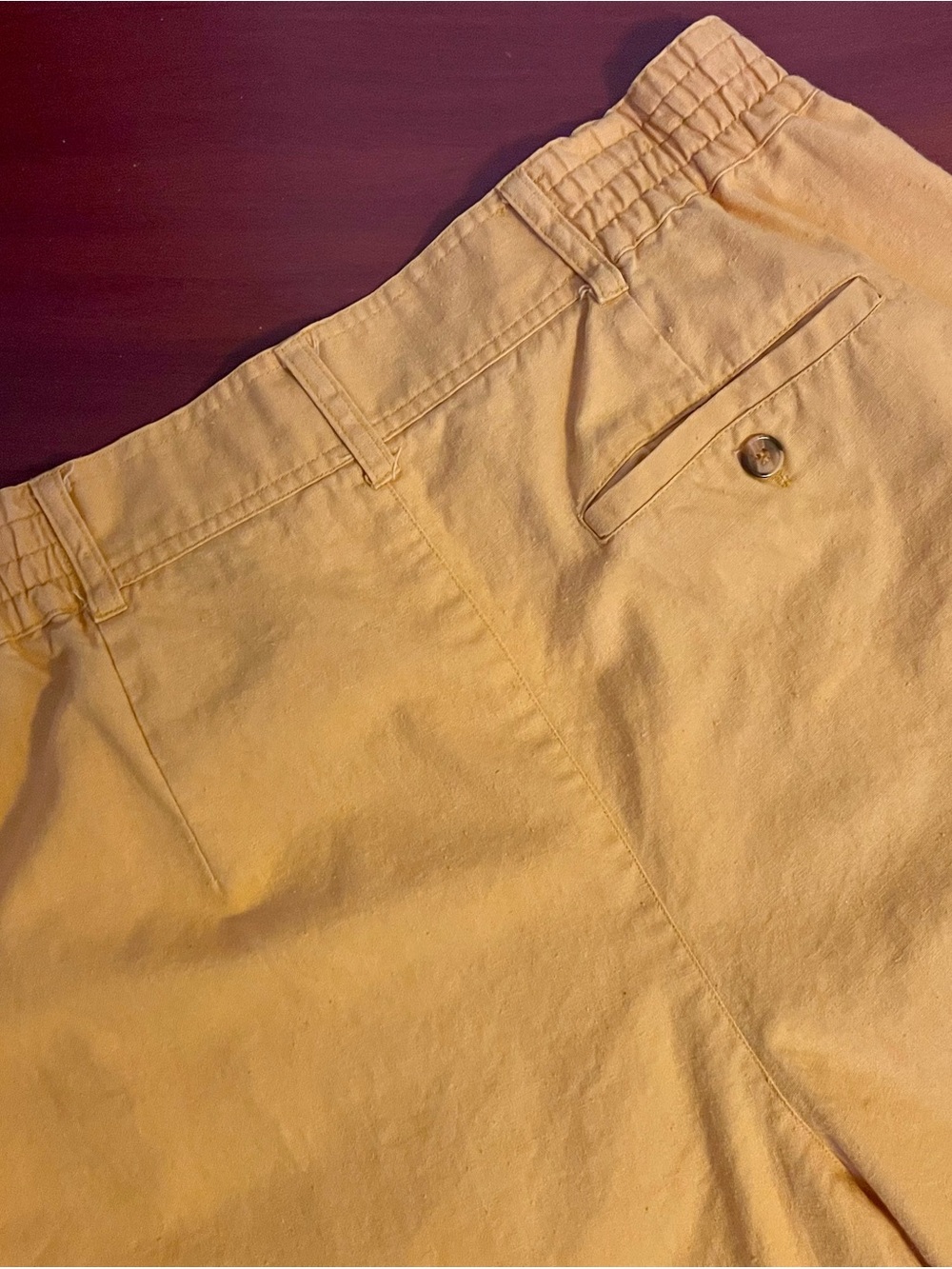 VNTG 80’s Style Women’s Casual High Waisted Peach Chino Pants - Picture 4 of 5